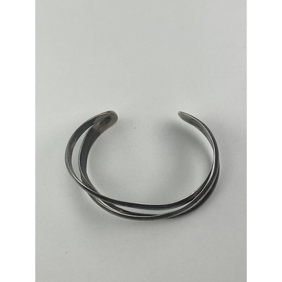 Vintage Sterling Silver Waves Cuff Modern Bracelet 39g - Picture 3 of 10